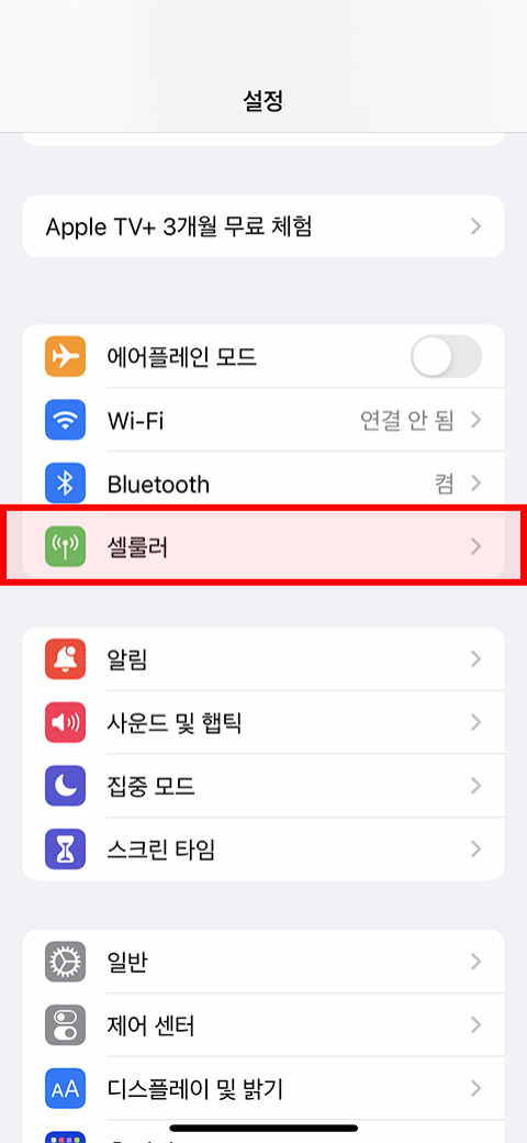 애플 iPhone 단말 eSIM 발급방법 : 2.설정 > 연결