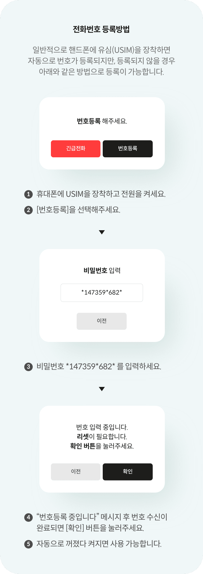 유심칩 및 단말 개통 가이드 | 1등 알뜰폰, kt M모바일