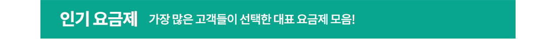 인기 요금제: 가장 많은 고객들이 선택한 대표 요금제 모음!