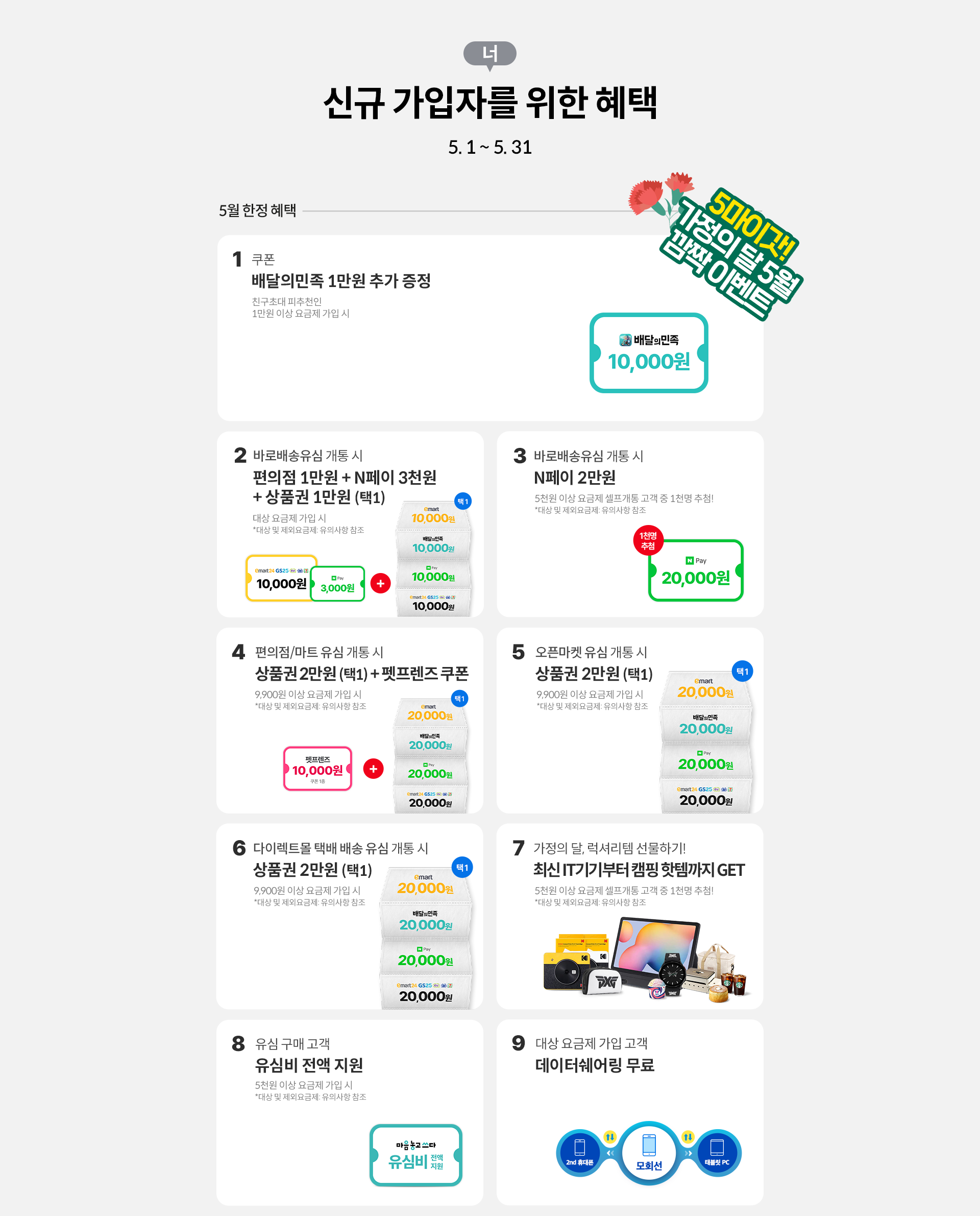 신규 가입자를 위한 혜택