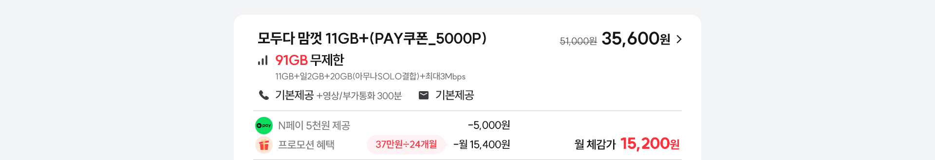 모두다 맘껏 11GB+(PAY쿠폰_5000P)